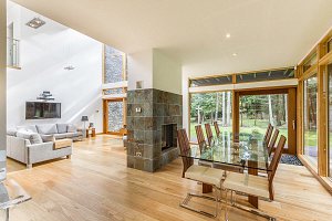 dining in architect designed house Perthshire