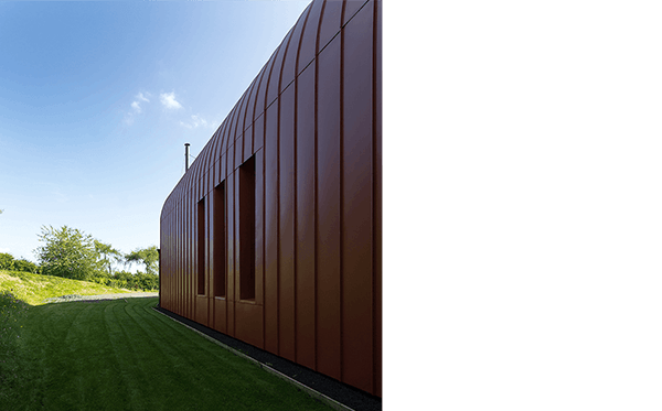 architect designed house with curved roof Perth and Kinross Scotland