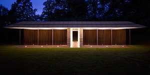architect designed pavilion in Kent night view