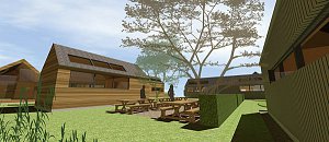 designs for passive solar office pods for Cultybraggan Perthshire