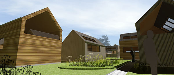 passive solar office pods for Cultybraggan Camp