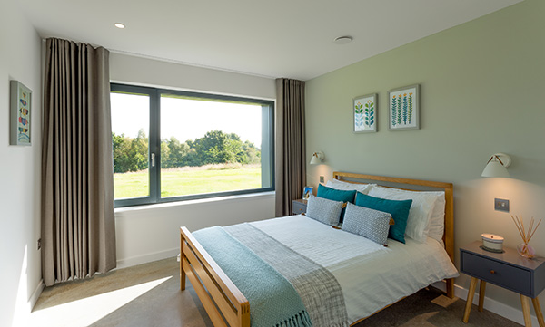 Bedroom in new contemporary house, Kinross, Perthshire