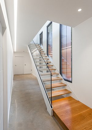 Bespoke contemporary staircase design in new house near Kinross, Perthshire