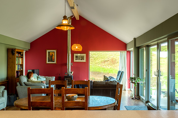Gable wall with stove in new house, Argyll