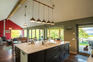 Farmhouse kitchen with sea views in Argyll