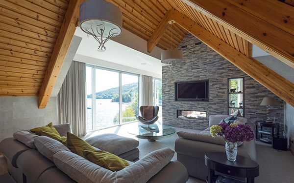 living room with views over loch lomond