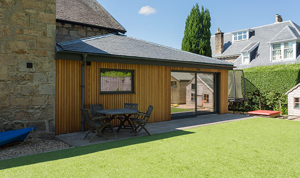 Extension and back garden in Milngavie