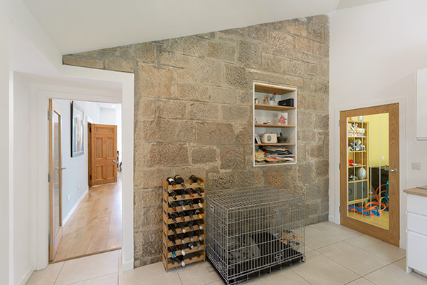 Existing stone wall feature in extension, Milngavie