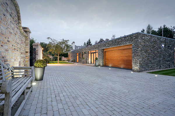 Walled Garden Villa entrance by Scottish architect