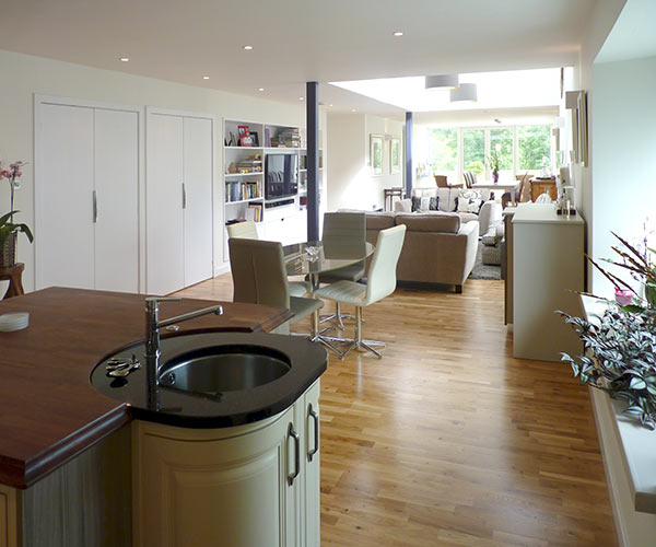 dining in Waterfoot architect designed house