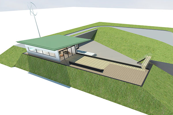 Architectural drawing of Watertank house