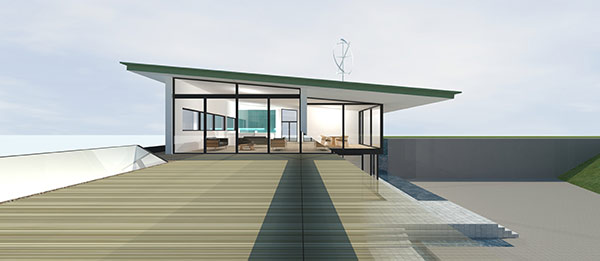 Glass elevation on watertank house by Glasgow architects