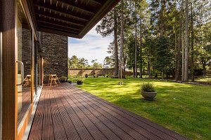 dining in architect designed house Perthshire